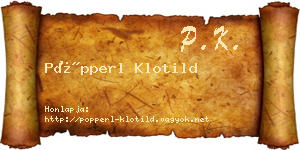 Pöpperl Klotild névjegykártya